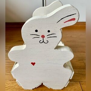 Handcrafted Wood Bunny Easter Basket